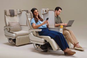 Powering privacy in Premium Economy – Emirates unveils the world’s first electric Premium Economy seat with full-height privacy screen